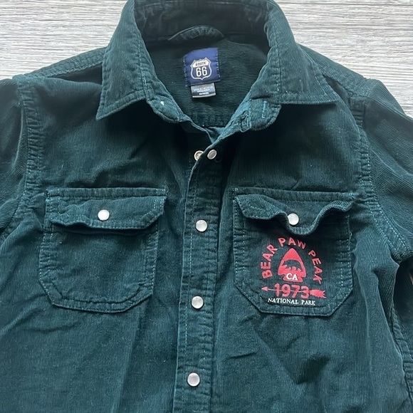 Route 66 Green Flannel Button Up Long Sleeve Size M 8 - Picture 2 of 5